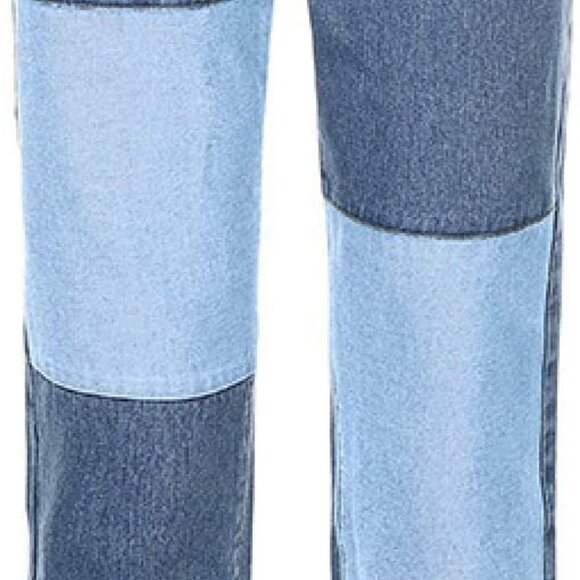 Women Patchwork Jeans Casual Loose High Waist Denim Pants Woman Vintage Boyfrien - Picture 4 of 8